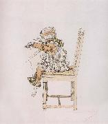 Carl Larsson Lisbeth Eating her Porridge painting